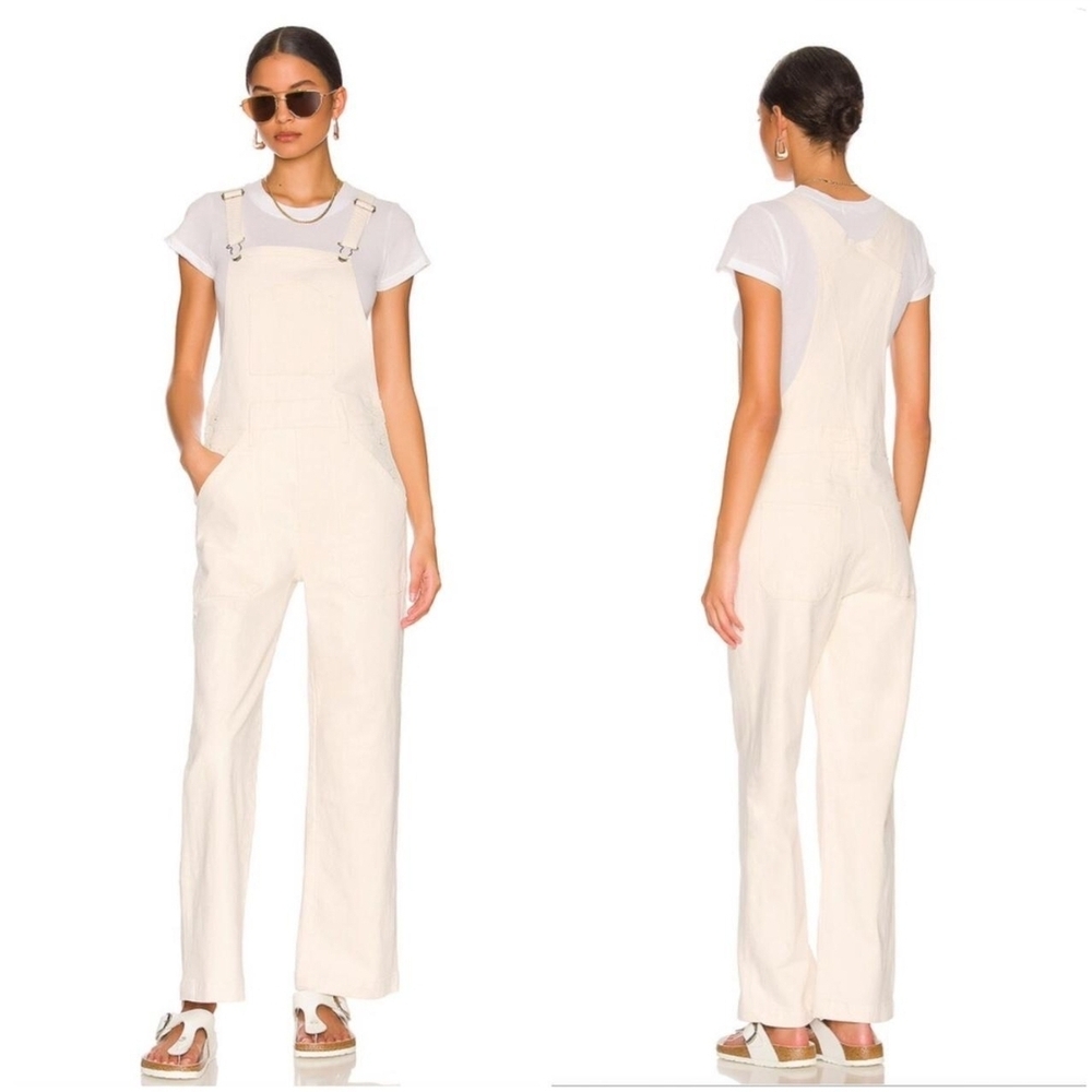 Mother Patch Overalls In Nstural EUC Small